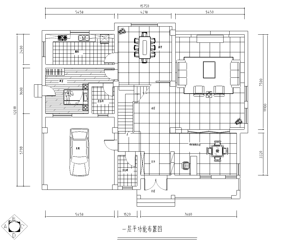 [海南]某中式三层别墅室内设计施工图及效果图