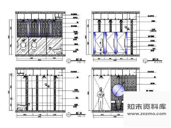 图块/节点酒店男卫生间立面图