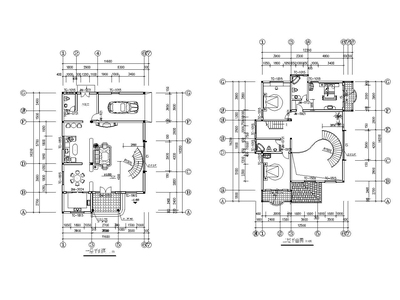 三层砖混结构别墅设计施工图（CAD）