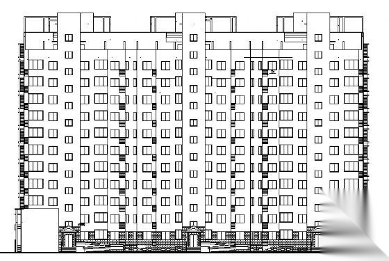 某十二层板式住宅建筑方案图