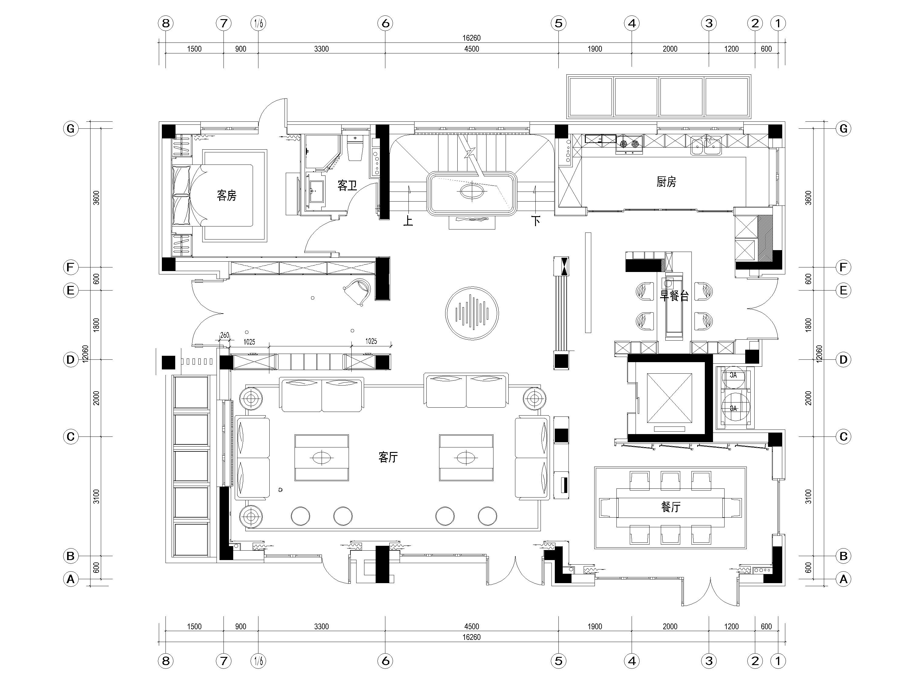 [北京]亿城燕西华府三层别墅样板房施工图