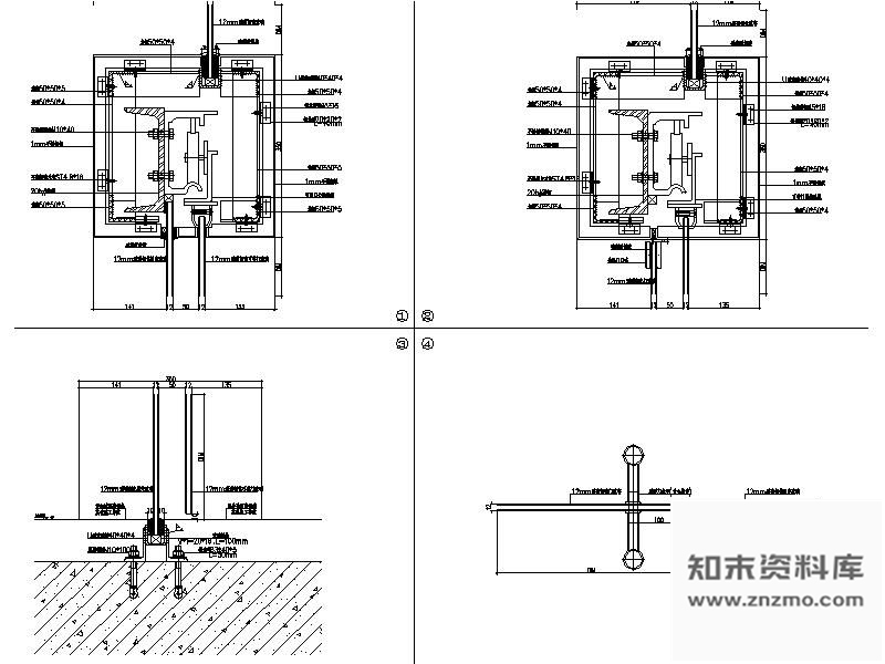 图块/节点幕墙安装大样图 节点