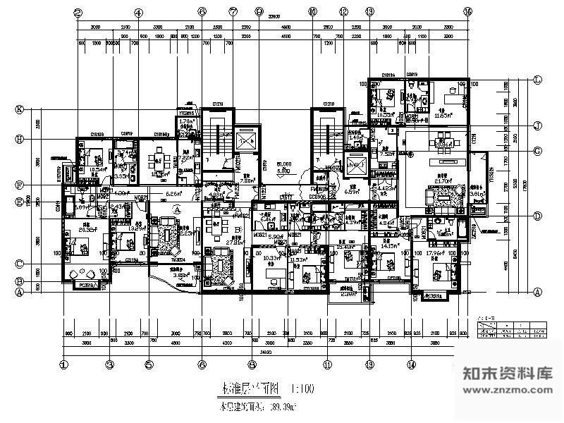 图块/节点近百套商品房户型平面布置图