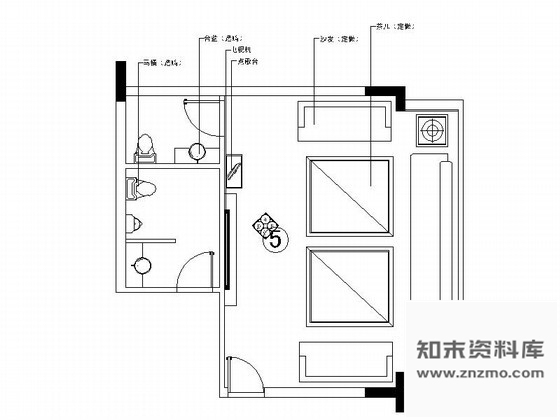 图块/节点硬包银镜包厢立面图