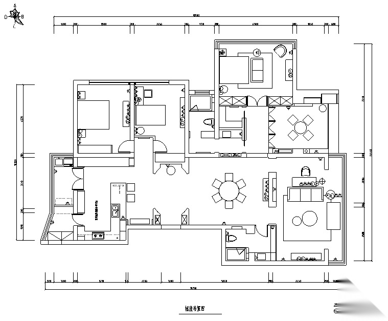 城市花园住宅空间设计施工图（附效果图） 平层