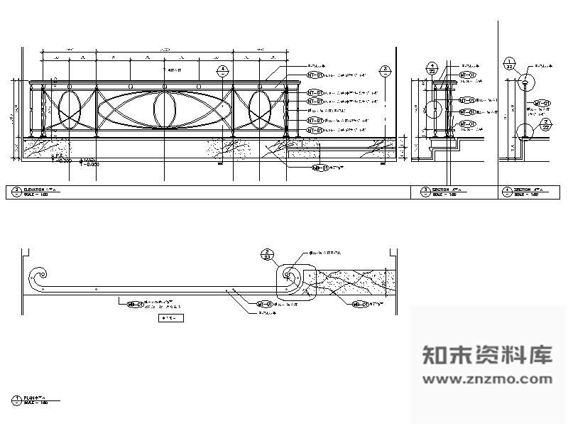 图块/节点样板房铁艺扶手大样