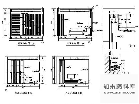 图块/节点小卧室设计详图