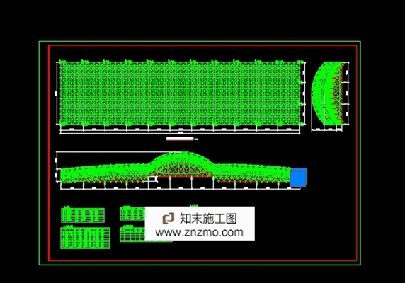 体育馆顶部钢架结构施工图(双曲面)