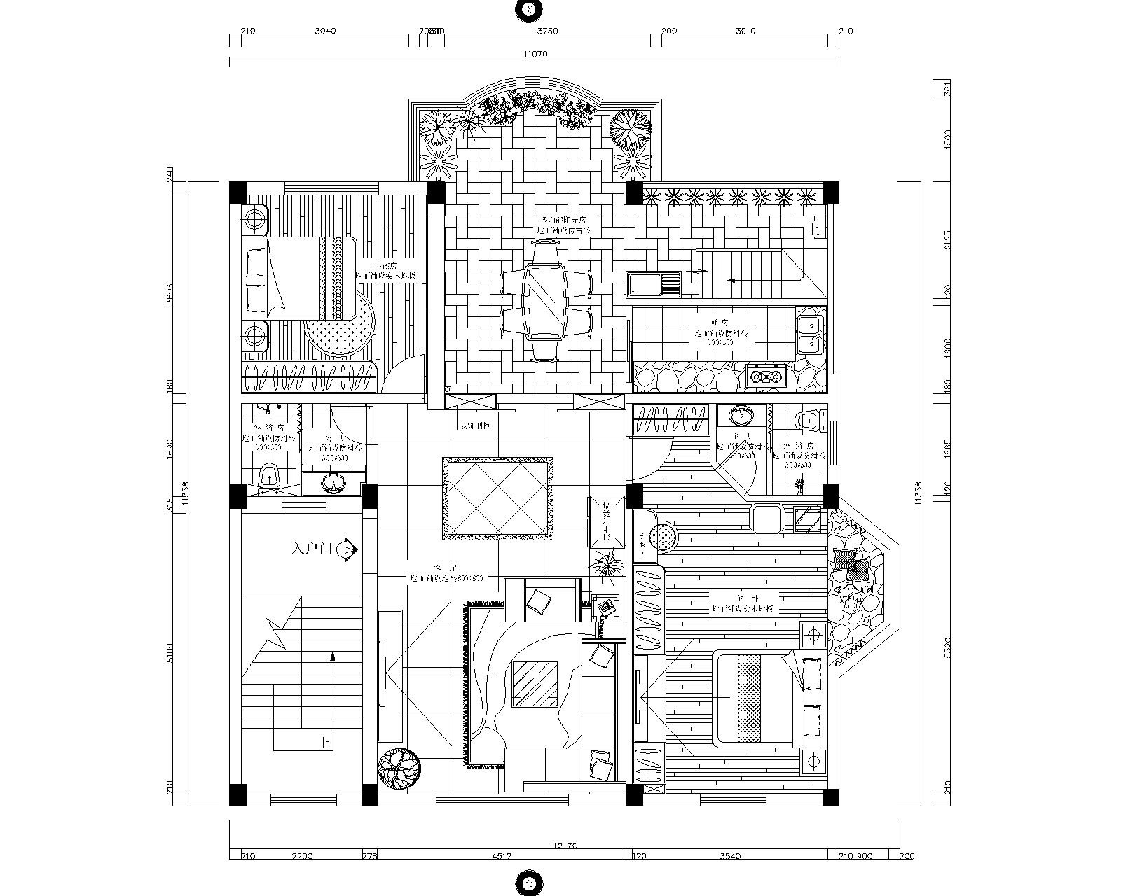 复式别墅全套施工图设计方案及效果图