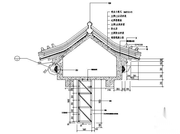 [北京]某四合院建筑施工图（经典仿古建筑）-常用檐口外... 建筑通用节点