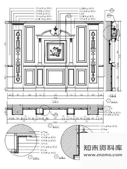 图块/节点西式造型墙详图Ⅲ