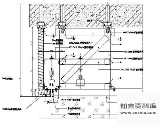 吊挂19mm厚玻璃节点 施工图