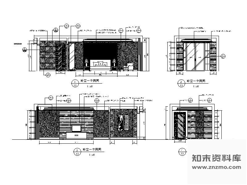 图块/节点经典样板房卧室立面图