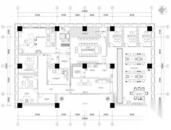 [四川]知名工作室设计大型现代风格商业办公空间施工图（...