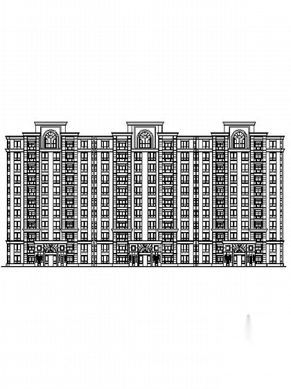 [江苏]11层artdeco风格联排住宅楼建筑设计施工图（知名...