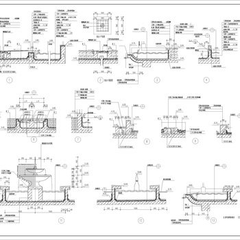 花坛 水池 喷泉景观CAD节点详图 景观小品