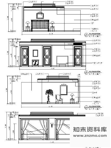 图块/节点总统套房立面图四