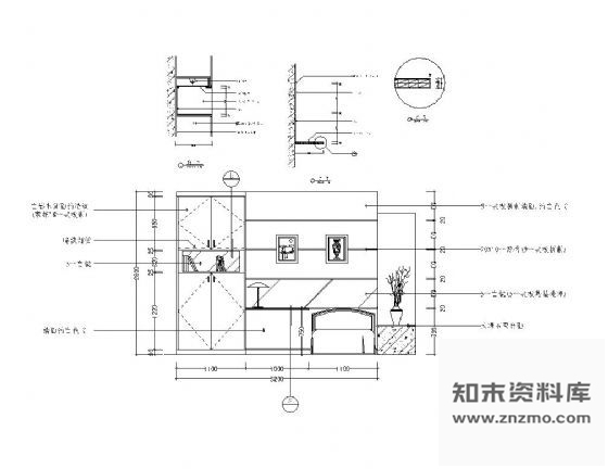 图块/节点卧室装饰墙详图2