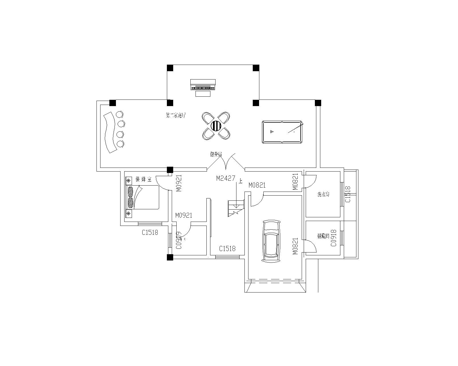 三层独栋别墅户型图CAD图纸及透视效果图（CAD+JPG）