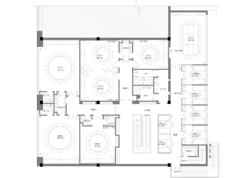 [新疆]750平米素食餐饮空间设计施工图（附效果图）