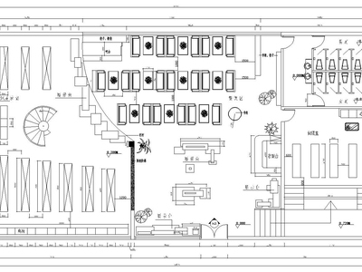 [湖南]长沙网红书吧内部空间布局及施工图设计（34张）