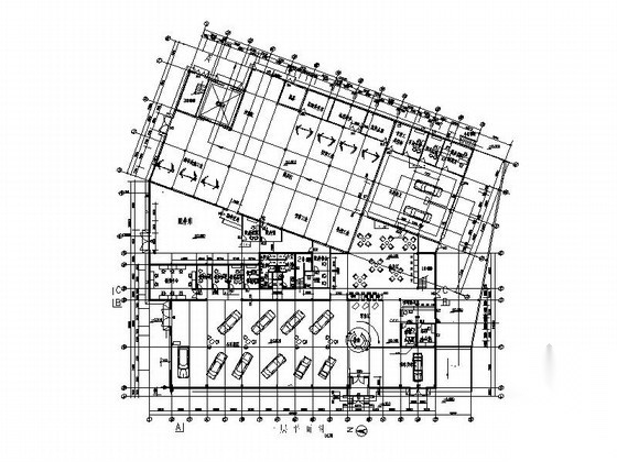 精品现代东风标致汽车展厅设计施工图（含效果模型）