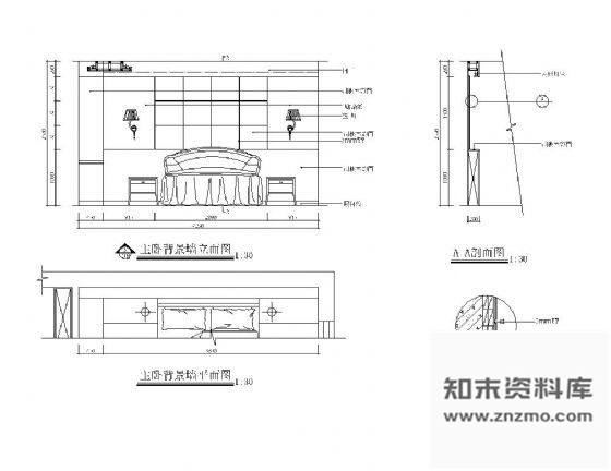 图块/节点主卧背景墙设计详图