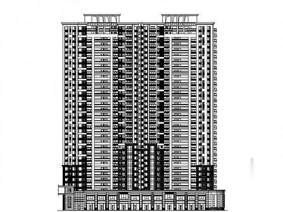 [东莞]某欧式风格33层住宅楼建筑方案图（含效果图）