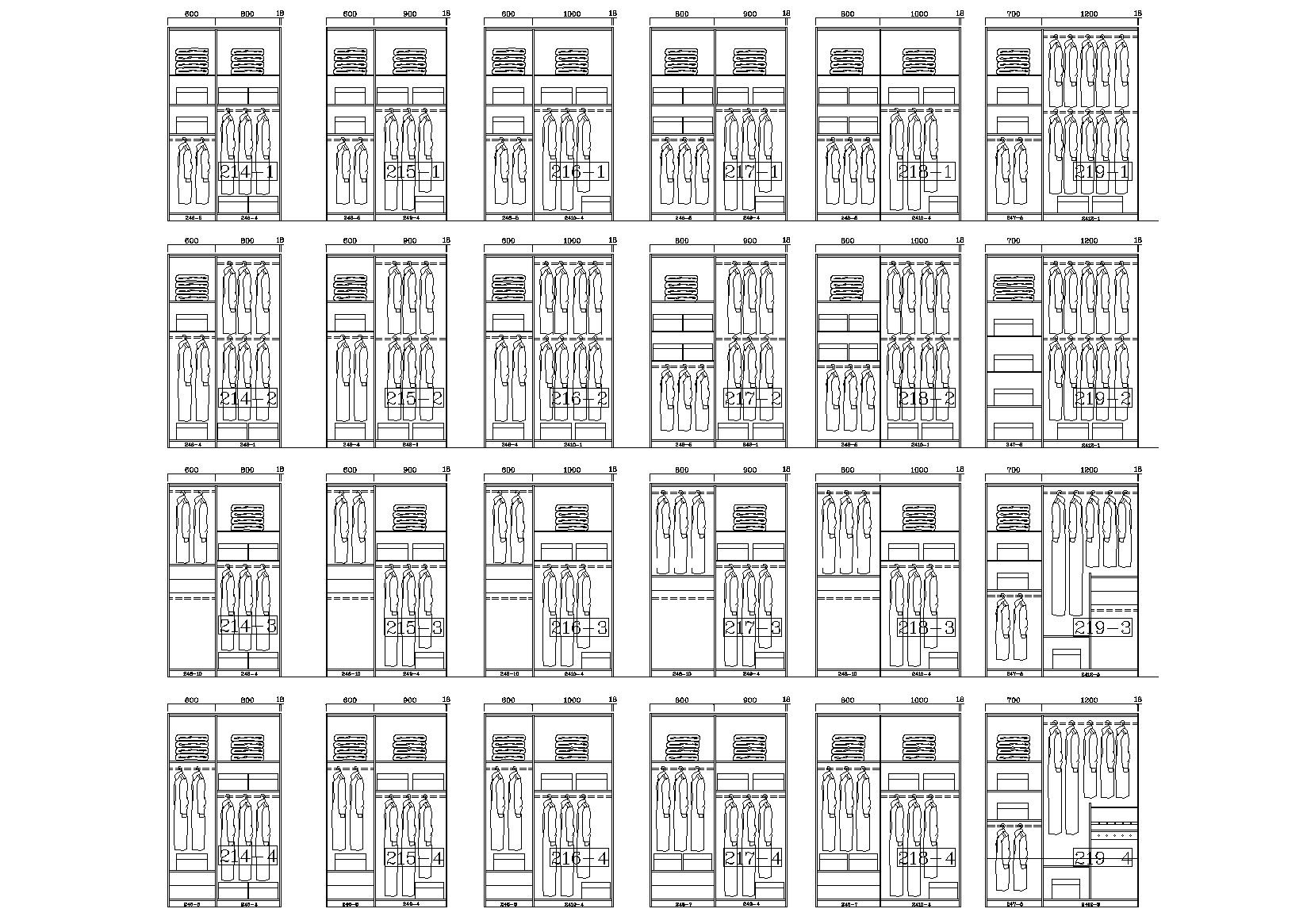 230款-成品衣柜模块及组合样式图例