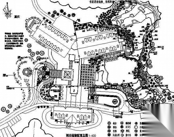 重庆某酒店环境景观植物绿化设计施工图