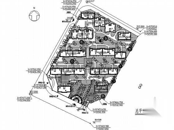 [重庆]某建筑节能示范小区规划方案图