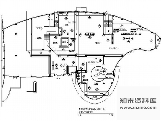 施工图沙发商场二区一层造型隔断设计图