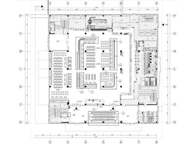 北京北航三层大学食堂室内装修设计施工图