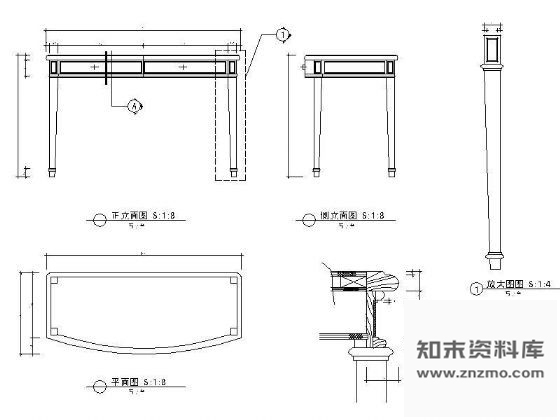 图块/节点渡假酒店-写字台 家具节点