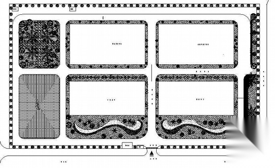 某厂区环境绿化设计平面图 工业园区景观