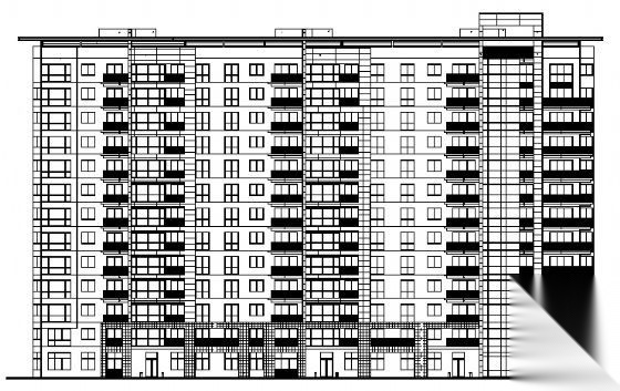 某十三层住宅楼建筑方案图