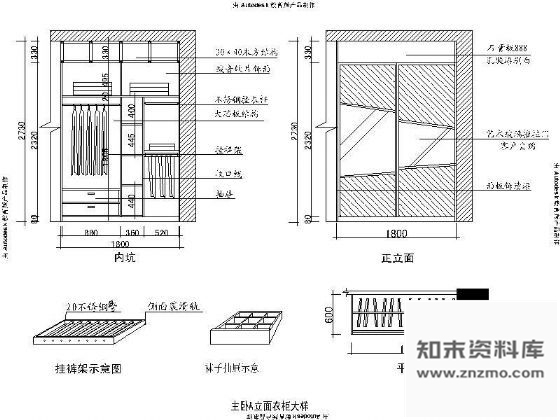 图块/节点双门衣柜大样 柜类