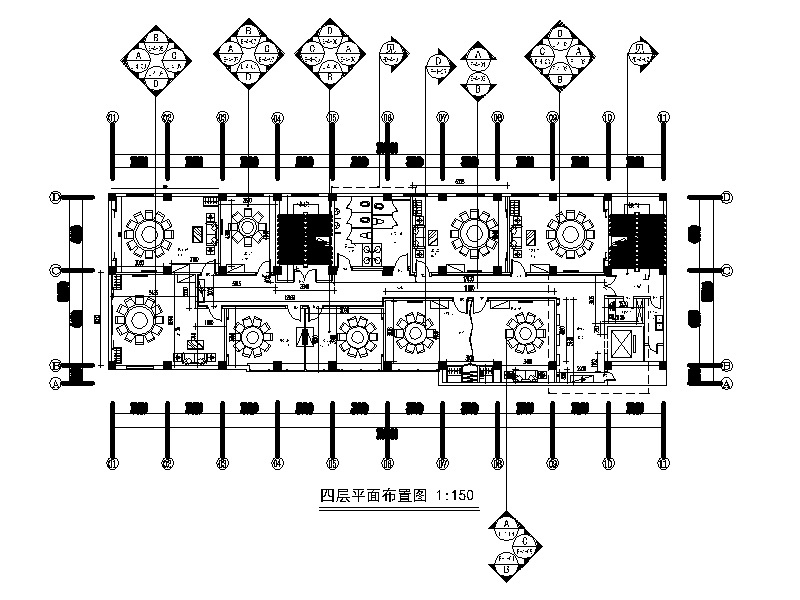 [浙江]某新中式酒店餐厅设计施工图（含效果图）