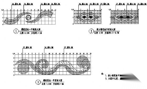 模纹花坛平面放大图 景观小品