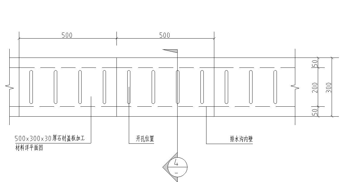 园林给排水标准构造图集 石材盖板排水沟 园林景观给排水