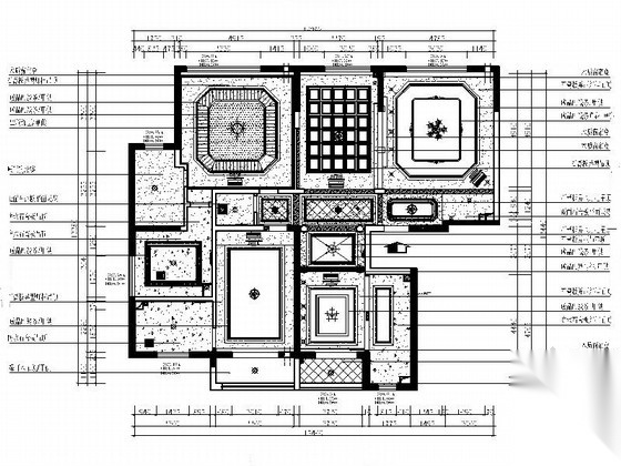 [西安]欧式风格三居室雅居室内设计施工方案图 平层