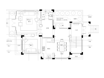 [上海]欧式风格三层双拼别墅施工图设计（附3D模型+效果...