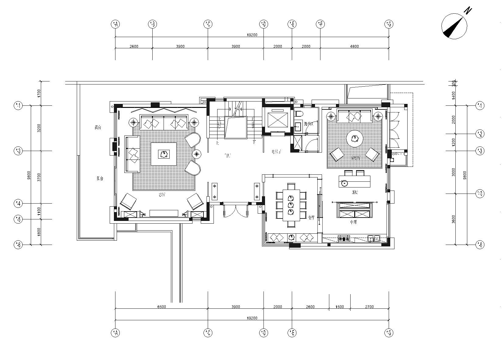 [​广州]600㎡三层现代别墅样板房施工图