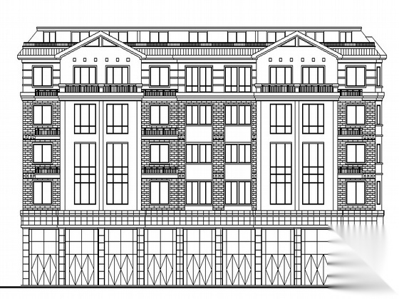 某沿街五层商住楼建筑群设计方案