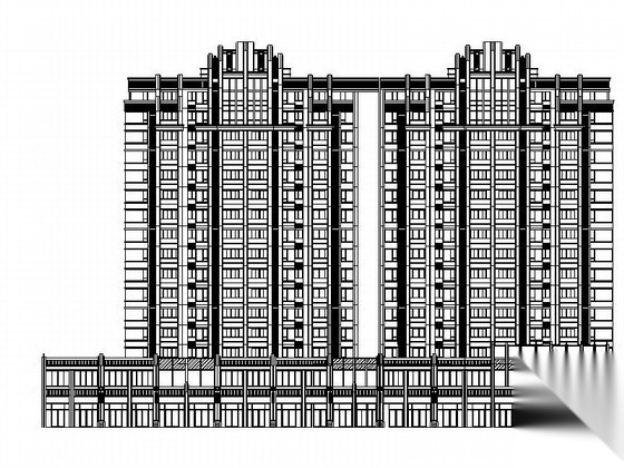 [江苏]Artdeco风格高层住宅建筑设计施工图（国内知名...