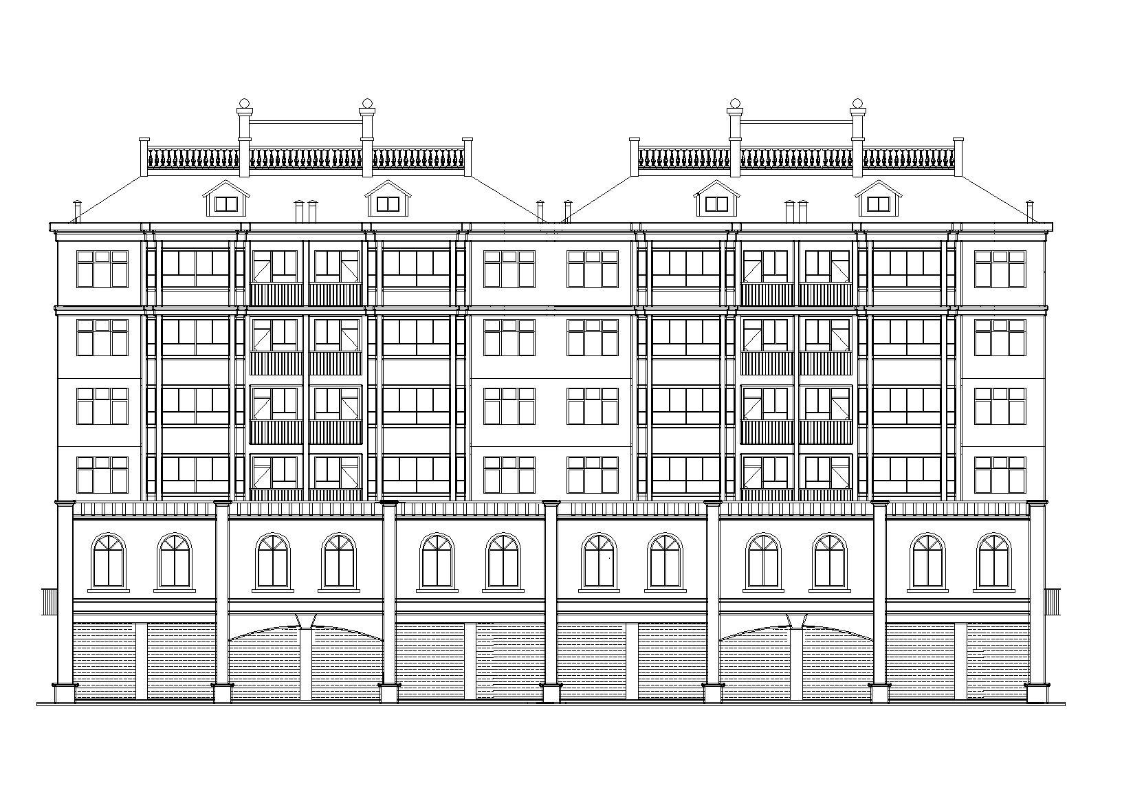 多层坡屋顶砖混阁楼底商住宅楼建筑施工图