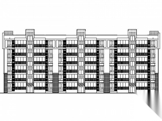 某六层一梯四住宅楼建筑施工图（南梯）