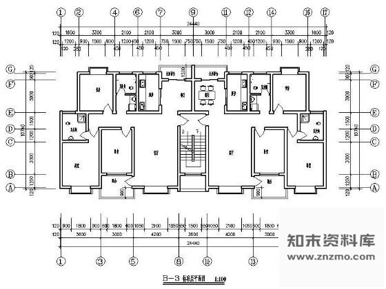 图块/节点某多层住宅户型图