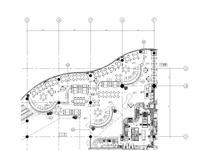 北京某五星酒店全日餐厅装修设计CAD施工图