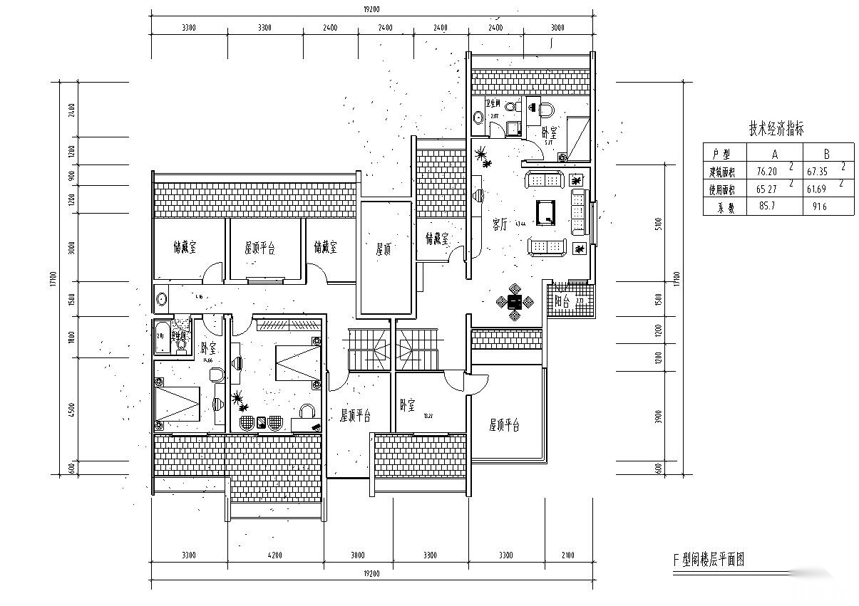 32个住宅户型平面图设计图